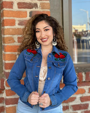 Load image into Gallery viewer, Embroidered jean jacket
