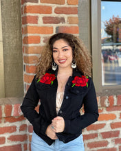 Load image into Gallery viewer, Embroidered jean jacket
